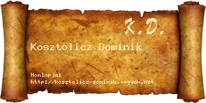 Kosztolicz Dominik névjegykártya