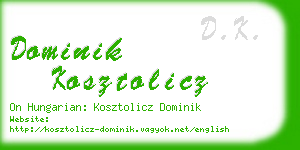 dominik kosztolicz business card